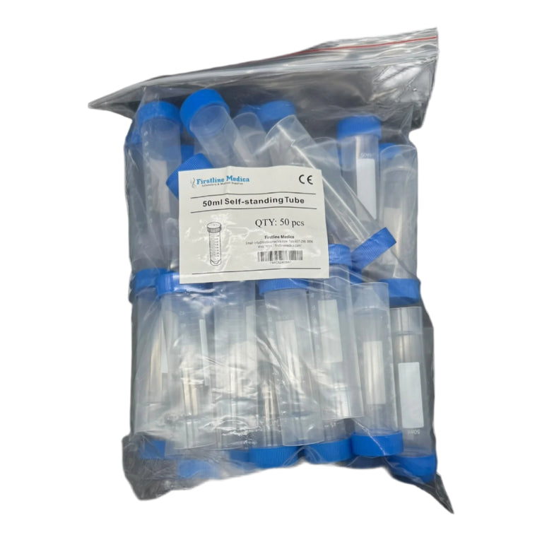 50mL Self-Standing Polypropylene Centrifuge Tubes - 50/Pack