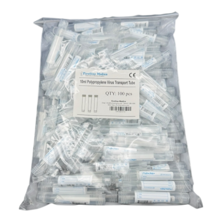 10mL Self-Standing Transport Tubes with Red Screw Cap - 2000 pcs/Case