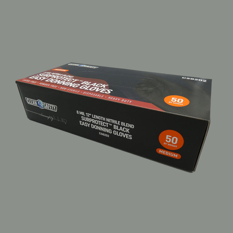 Surprotect Nitrile Blend Black Easy Donning 12" Gloves (8 MIL)