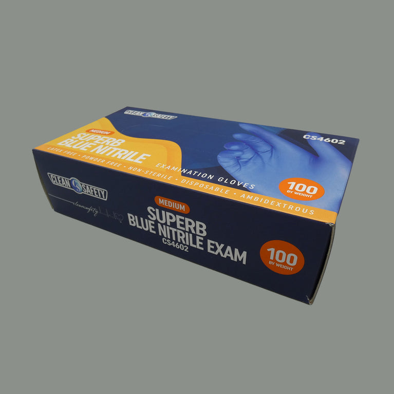 Superb Blue Nitrile Examination Gloves (3.5 MIL)