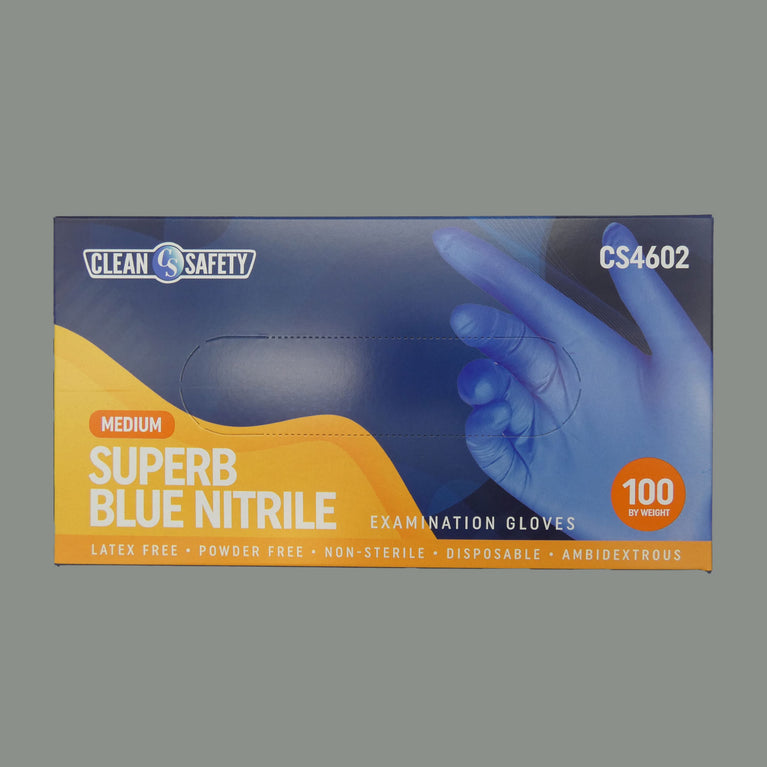 Superb Blue Nitrile Examination Gloves (3.5 MIL)