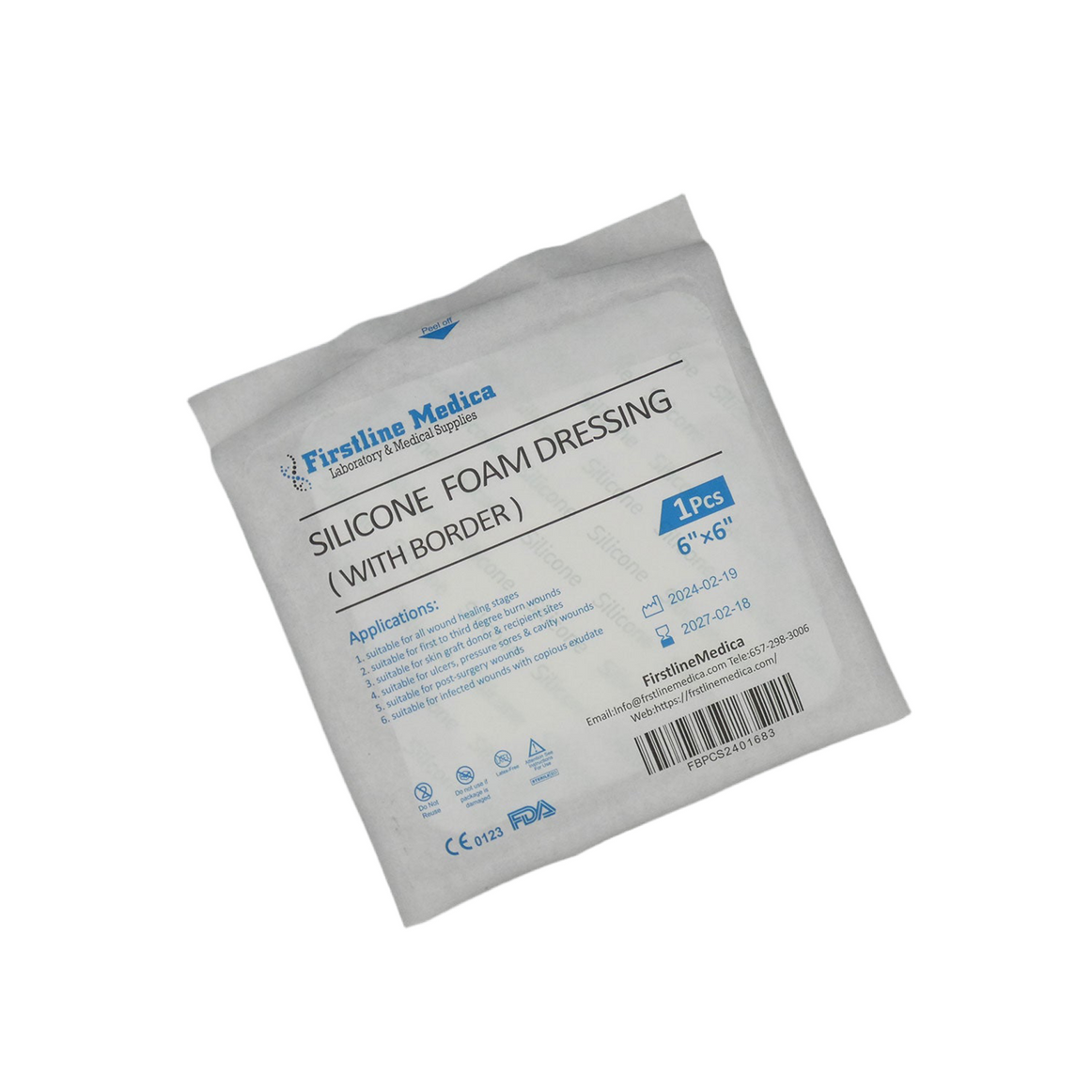 Silicone Foam Dressing w Border