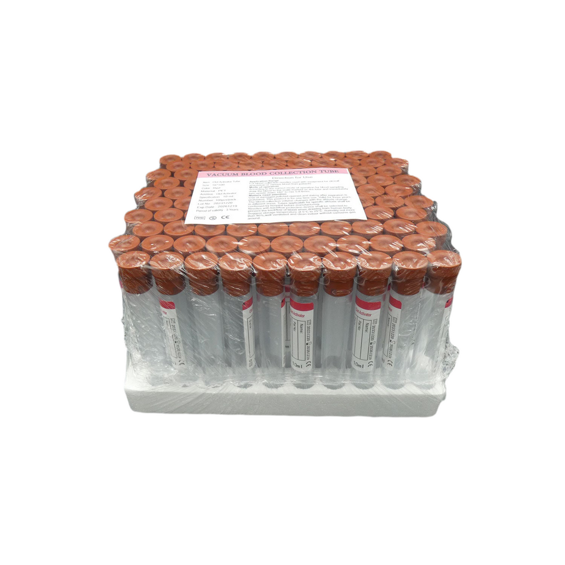 10ml Red Plug Top Vacuum Blood Collection Tubes, Serum Tube