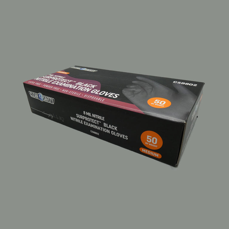 Surprotect Nitrile Black Examination Gloves (8 MIL)