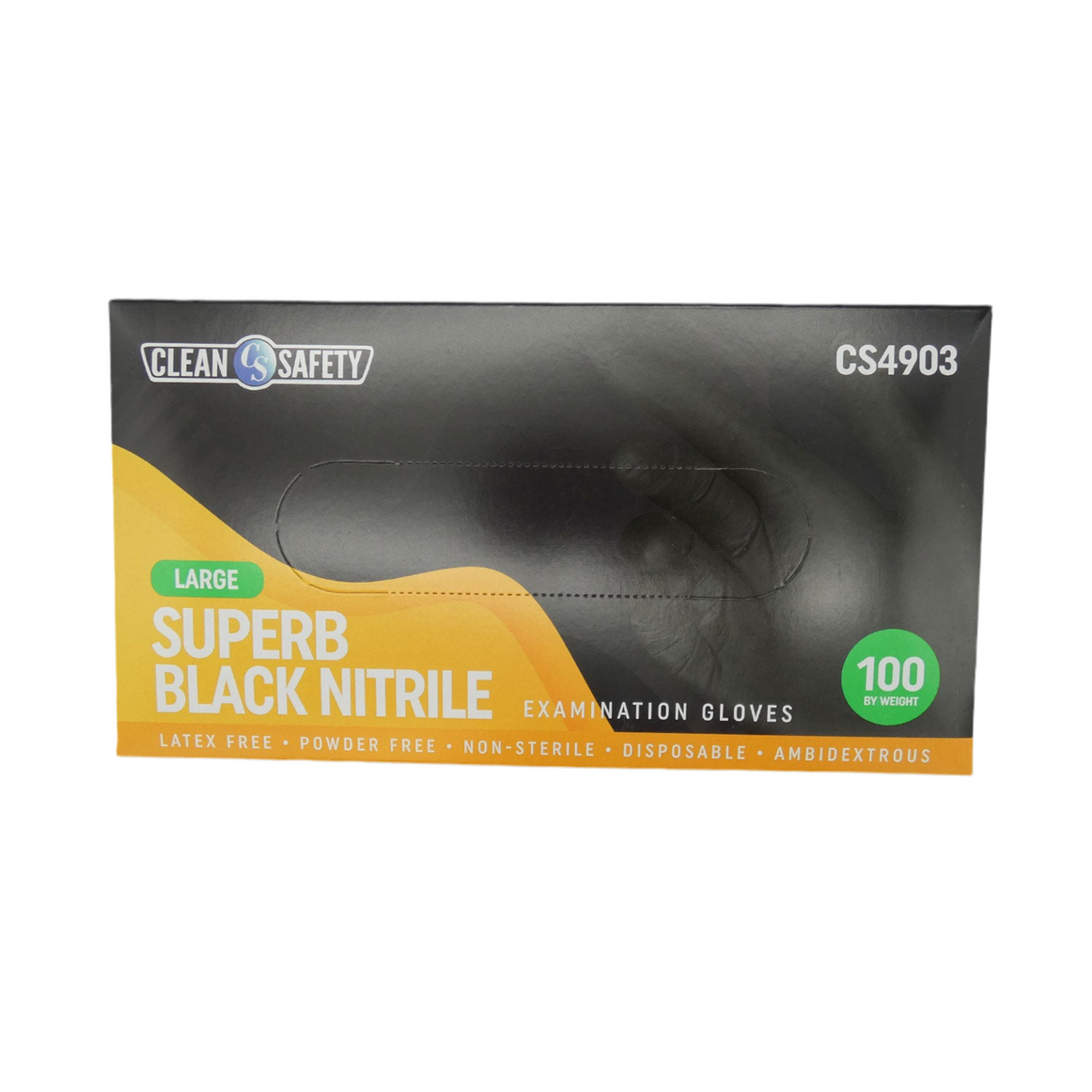 Superb Black Nitrile Examination Gloves (3.5 MIL)