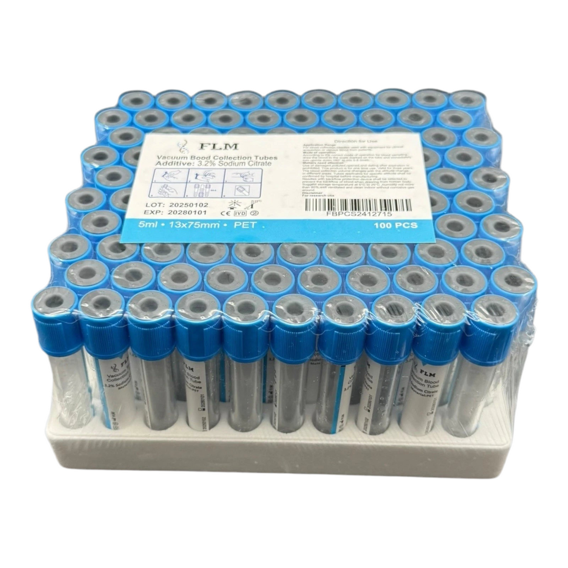 5ml Sodium Citrate Blood Collection Tube - 100/pack