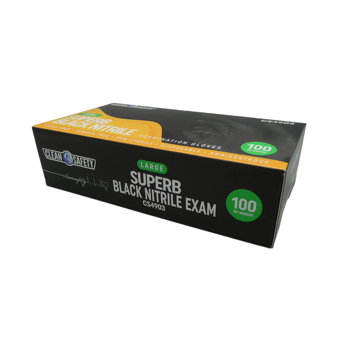 Superb Black Nitrile Examination Gloves (3.5 MIL)