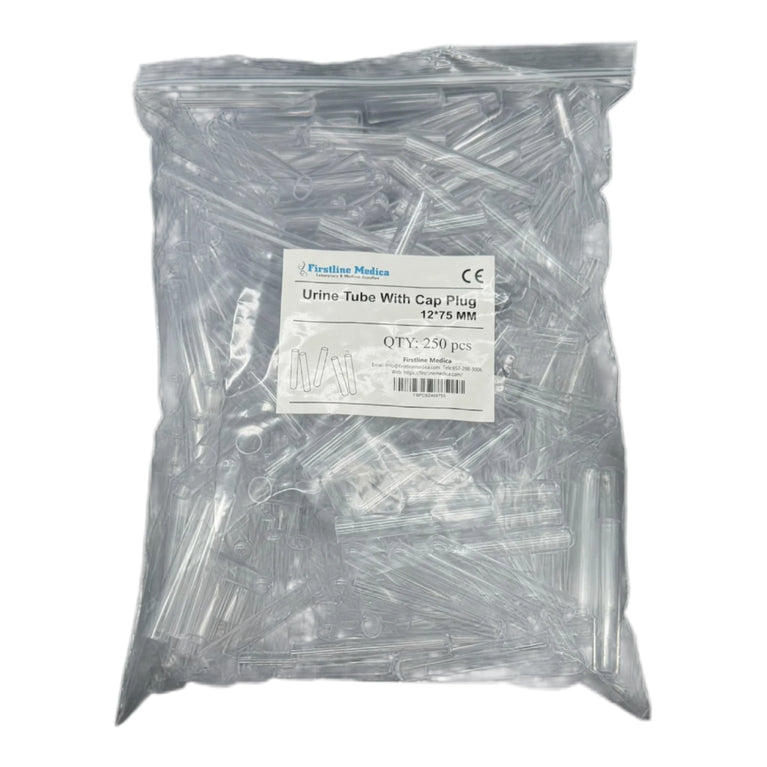 5ml Polystyrene Test Tube with Red Plug Cap 12mm x 75mm, 2x250/PK