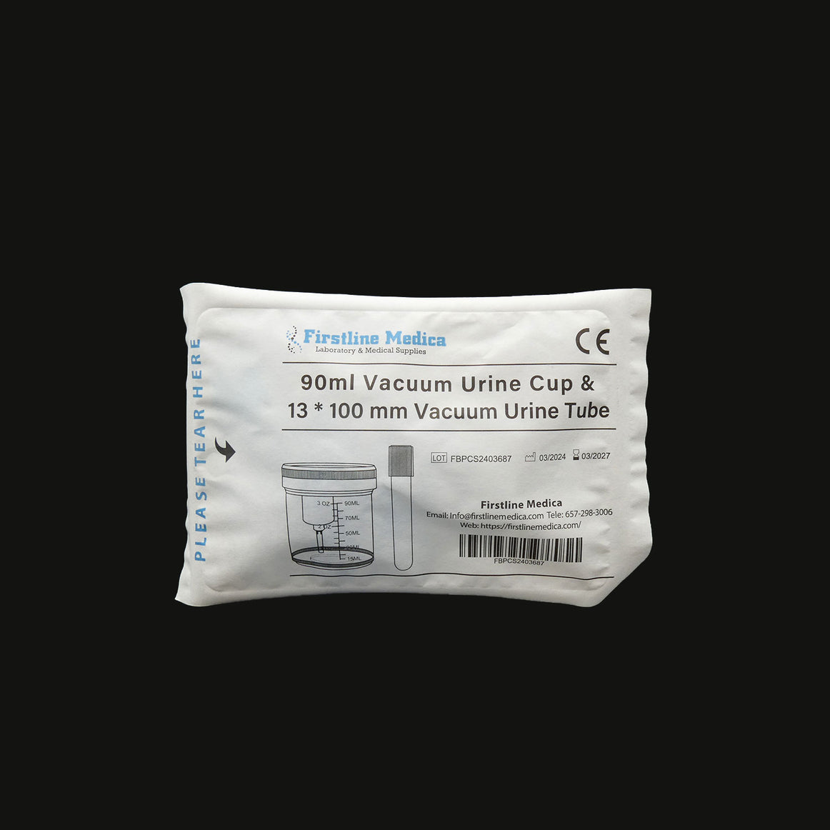 Sterile Vacutainer Urine Specimen Collection Cup & Tube Kits