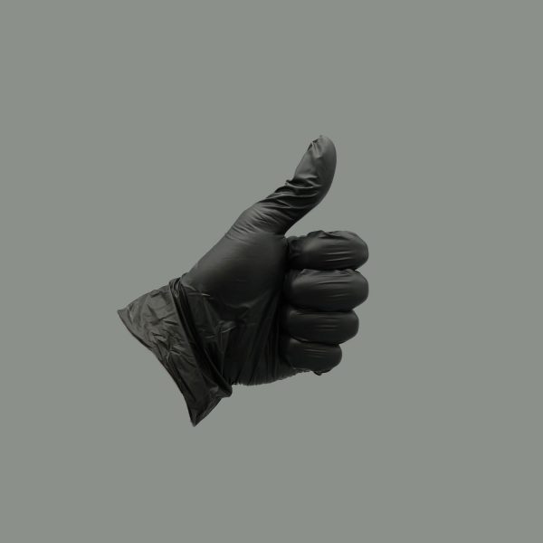 Black Nitrile Exam Gloves, Medium, 6ml